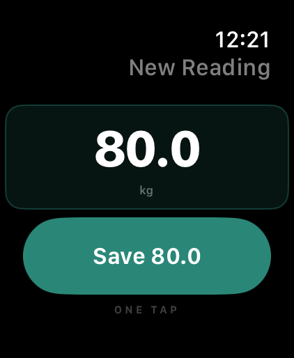 One Tap Weight on Apple Watch